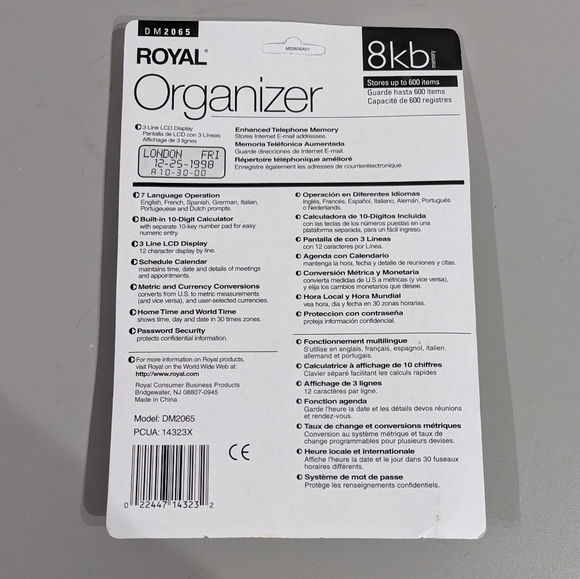 BNIB Royal Organizer DM2065 - 8kb - Picture 2 of 2